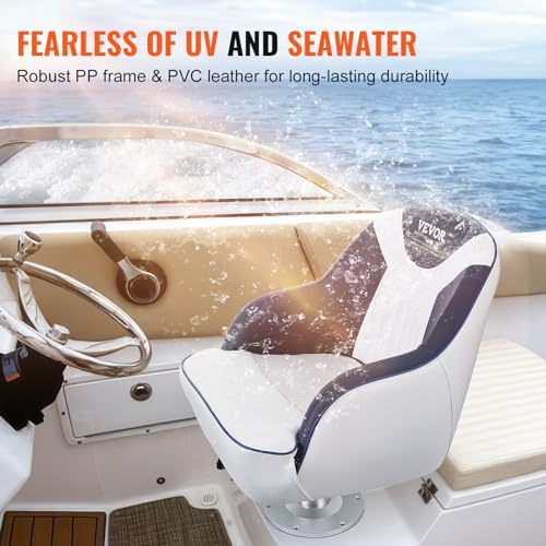 VEVOR Captain Bucket Seat, Pontoon Boat Seat with Thickened Sponge Padding, Boat Captain Chair for Fishing Boat, Sightseeing Boat, Speedboat, Canoe, 1-Piece by VEVOR - Image 4