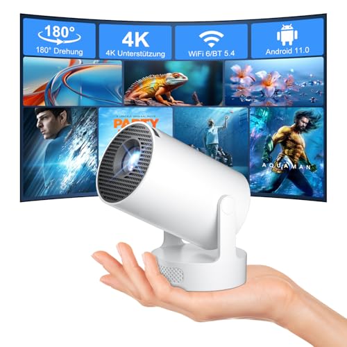Salange Mini Beamer 4K Unterstützt,Smart Projektor 4K FHD 1080P Unterstützt Android 11.0,Beamer...