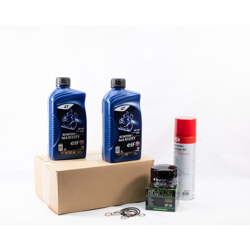 Kit di manutenzione cambio olio standard per GILERA Nexus 500 dal 2004 al 2014 - E.LF SCOOTER 4 MAXI CITY 5w40 2L