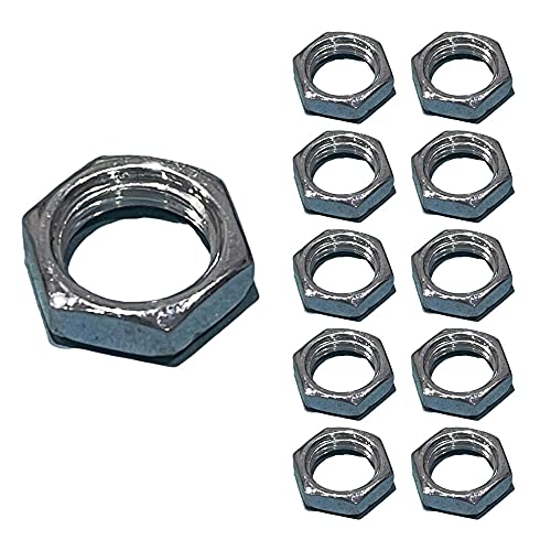 10 Pack | Zinc Plated Steel 10mm Hex Nut | Use with M10 Threaded Rods | Hollow Lighting Rods | Anti Rust High Grade Metal | Commercial & Domestic Applications