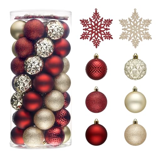 Valery Madelyn 50ct Christmas Tree Decorations Ball Ornaments 2.36 Inches