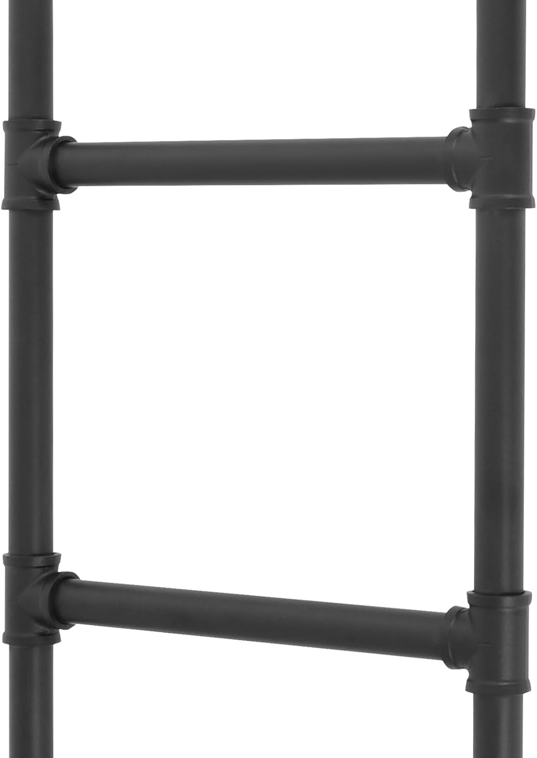 5-Rung Bunk Bed Ladder,5.41FT Adjustable Wall & Floor-Mounted Basement Window Well Egress Ladders,440lbs Load Metal Industrial Pipe Step Ladder Indoor Outdoor Ladders for Attic Loft Dorm RV,Black