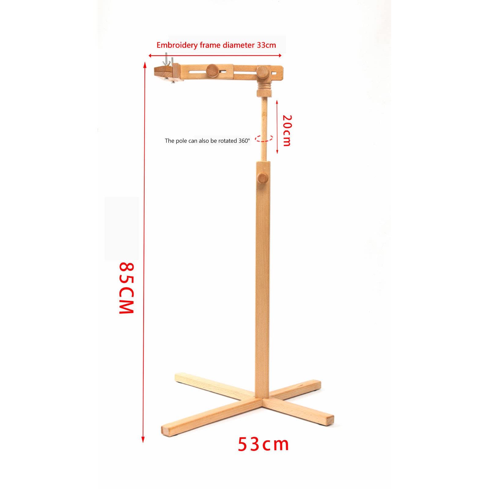 Ramki do haftu, Regulowana ramka do haftu krzyżykowego, z pierścieniami tamborkowymi 13,5 cm + 14 cm + 17 cm, stojak na tamborki do pracy ręcznej i robótek ręcznych