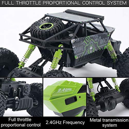 Szjjx Remote Control Car 2.4Ghz Rc Cars 4Wd Powerful All Terrains Rc Rock Crawler Electric Radio Control Cars Off Road Rc Monster Trucks Toys With 2 Batteries For Kids Boys Girls Green #TOP1