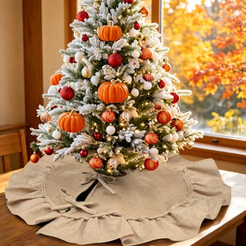 Mini Burlap Tree Skirt with Ruffle