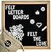 Black Bamboo Felt Letter Board by Bella & Board Co. | 10X10 Inches | Letterboard Stand, Letter Bag & Oak Frame | Changeable Message Boards Include 340 White Letters, Emojis & Symbols