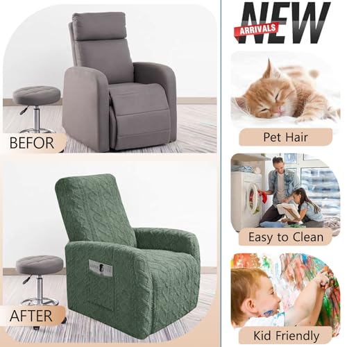 Funda sillón relax de jacquard elástica, protector para sillones reclinables pequeños Lazy Boy 6