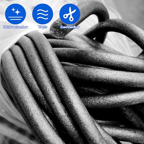 Fugen-Dichtschnur Rundschnur Fugenfüllprofil Rund Fugenabdichtung und Fugen-Dichtung Fugendichtung für Lücken Dichtungsschnur Fugenfüller für die Nahtdichtung von Türen und Fenstern (25mm X 1.5m)