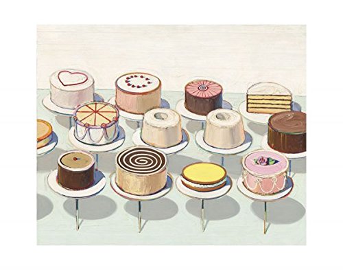 Cakes, 1963 by Wayne Thiebaud, Art Print Poster, Overall Size: 11x14, Image Size: 9x11