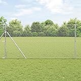 Clôture grillagée en acier revêtu de PVC vert - 8 x 15 m de long et 2 m de hauteur - Pour l'extérieur - Clôture grillagée en acier