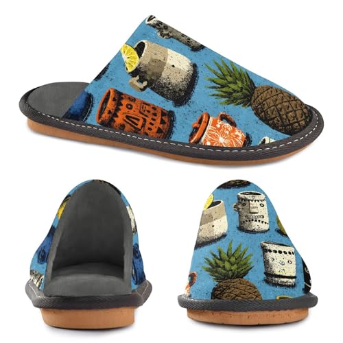 House Slippers Cup Pattern Print, Outdoor Indoor Unisex Rubber Sole Memory Foam 4-53