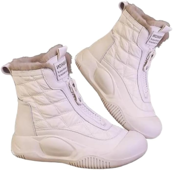 Winter Women's Casual Sneakers, Lace Up Platform Soft Sole Walking Skate Shoes, High-top Comfort Preppy Shoes