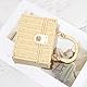 SUKUTU Handgeflochtene Rattantasche für Frauen Geflochtener Strohhalm Square Crossbody Bag Vintage Korb Handtasche Strand Tragetasche