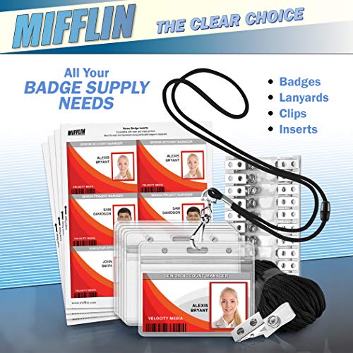 MIFFLIN Safety Lanyards for ID Badge Holder & Face Mask (Black, 36 Inch, 100 Bulk Pack) - Thumbnail 2