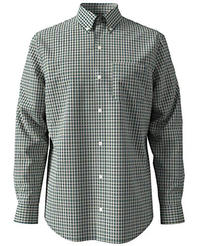 Arrow 1851 Men's Tall Hamilton Poplins Long Sleeve Button Down Plaid Shirt, Storm Blue, 2X-Large Big3