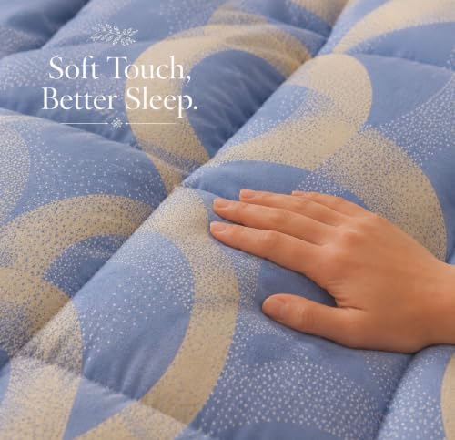 Image of HOMEKART 220 GSM Reversible Microfiber AC Comforter /Duvets for Mild Winter | All Season King Size 3 Layered Quilted Blanket for Double Bed (220 cm x 240 cm,Beige
