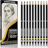 ARTISANAL STUDIO Sketching Pencils Set of 10, 12B to 4H Graphite Drawing Pencils for Artists Ideal for Art, Shading, Sketch & Doodling, For Beginners & Professionals