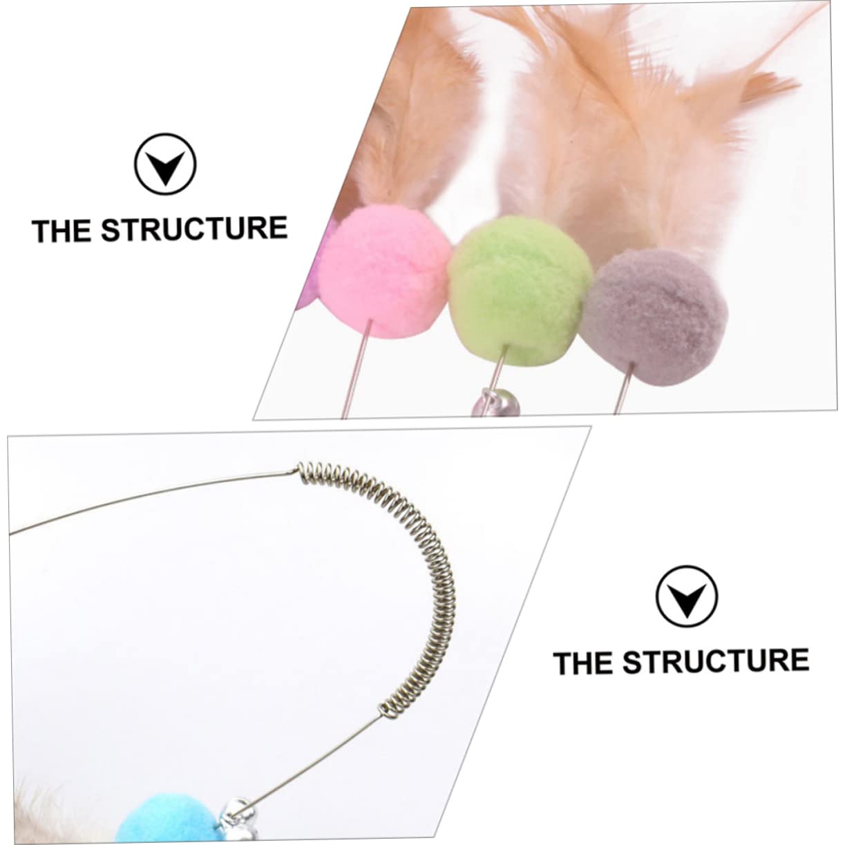 DOITOOL 3ensembles Set De Jouets Peluche pour Chat à Teaser avec Boules Et Clochettes Couleurs Aléatoires