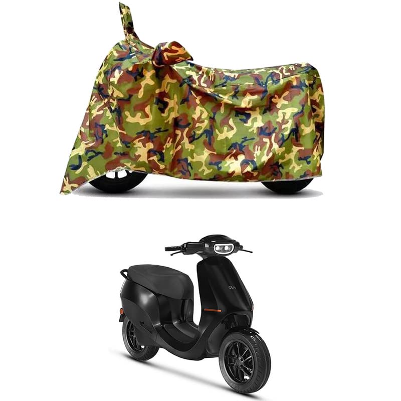 Image of Waterproof 100% PVC Coated Full Bike Scooty Two Wheeler Body Cover Compatible for Ola S1 Pro /UV-Rays /Heat Protection /Birds Dropping /Scratchproof /Dust Proof /All Varients[6X6 Jungle Print]