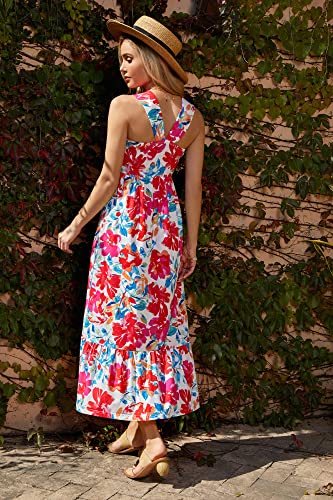 Image of GRACE KARIN Womens Summer Floral Dresses 2026 Boho Maxi Dress Flowy Halter Sundress Casual Vacation Beach Clothes with Pocket