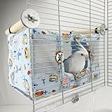 Copfeu Large Spring Summer Breathable Bird Nest House, Bird Bed for Cage, Parrot Nest Snuggle Shed Hut for Four Seasons, Easy to Install for Quaker Lovebirds (Medium,Blue)