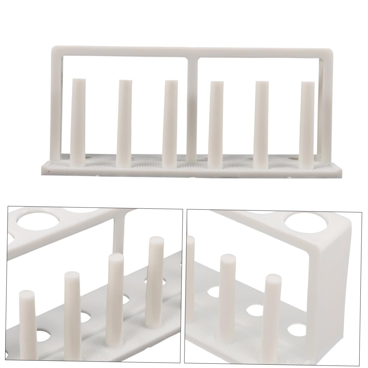 NAMOARLY School Lab Essential White Plastic Test Tube Holder Rack for Test Tube Anti-Slip Sturdy