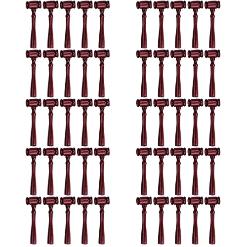 Gadpiparty Pacote 50 Peças De Martelo De Juiz Mini Martelo De Madeira Cosplay Advogado Juiz Leilão J