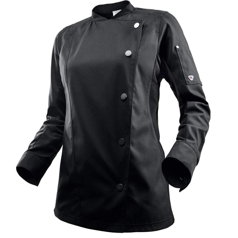 BP 1594-485-32-2XL, Women's chef's jacket, Long sleeve, piqué inserts and arm-lift system 215,00 g/m², fabric blend black, 2XL