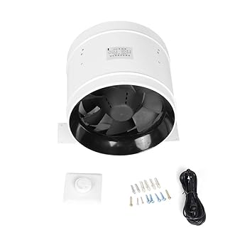 Ventilation Pipe, Pipe High Efficiency Frequency Conversion Aluminum Alloy Shell PBT Material for Kitchen for Internet Cafe for Bathroom