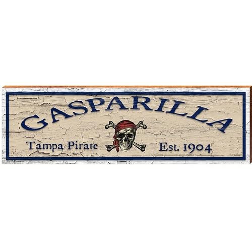 Gasparilla Tampa Florida Pirate Est 1904 Vintage Metal Sign 16x4inch Tin Sign Plaque Poster for Garage Bar Bar Home Man Cave Wall Decor