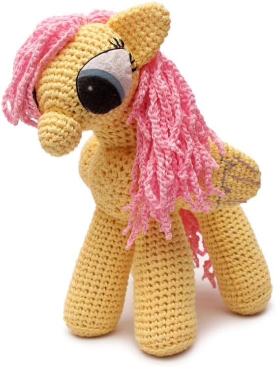 Applejack Pony Crochet Doll Handmade Amigurumi Plush Toy VAC (Light Yellow-Pink)