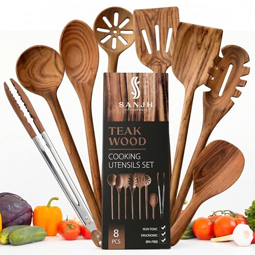 SANJH 8-Piece Teak Utensil Set