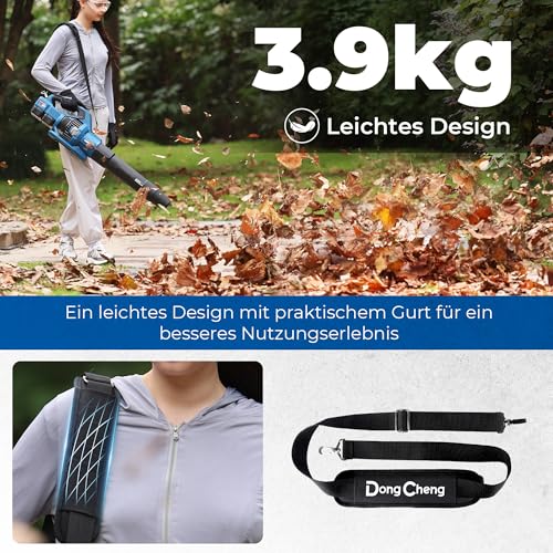 Laubbläser Dong Cheng Akku 2x18V mit Turbinen-Technik und 3 Düsen
