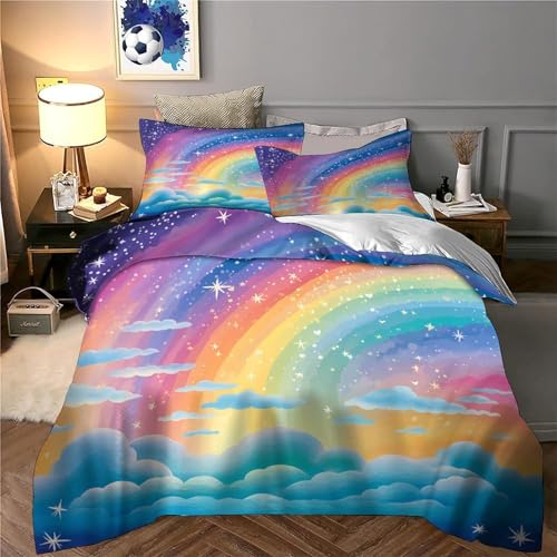Housse de couette microfibre 3D parure de lit 135x200 cm respirante