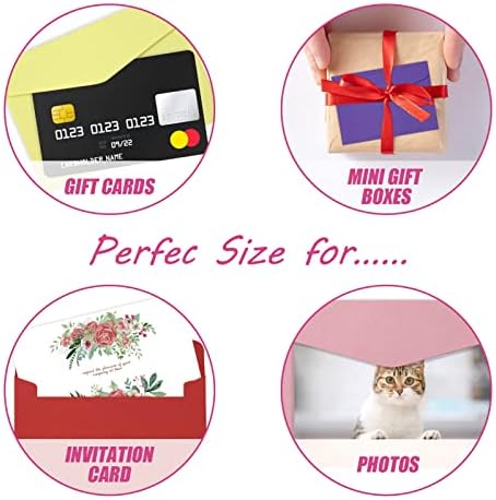Mini Coloured Envelopes 60 Pcs Small Envelope 12 Assorted Colours for Greeting Cards, Wedding, Birthday 11.5 x 8.2 cm