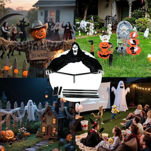 Sorcière Halloween Extérieur : Grand Épouvantail Résistant aux Intempéries - 5