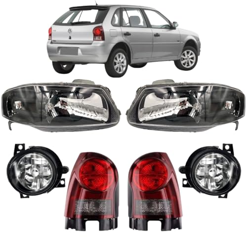 Kit Completo Farol M. Negra Power, Lanterna Fumê e Milha Gol G4 2006-2013