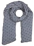 Zwillingsherz Seiden-Tuch mit Anker-Print - Hochwertiger Schal für Damen Mädchen - Halstuch - Umschlagstuch - Loop - weicher Schlauchschal für Sommer Herbst und Winter von Cashmere Dreams navy