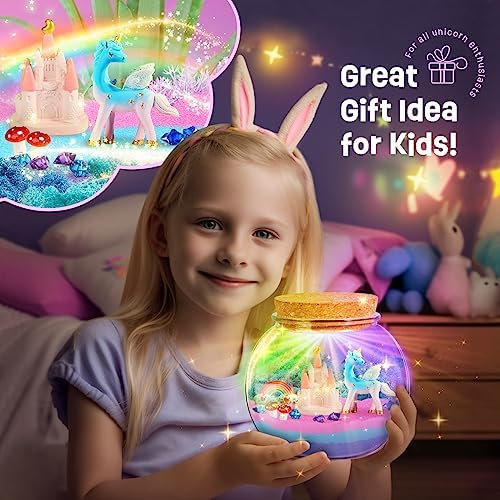 Unicorn Gifts for Girls - Unicorn Terrarium Kit for Kids - Birthday Gift for Girls Ages 4 5 6 7 8-12 Year Old - DIY Unicorn Toys for Girls - Arts and Crafts Kit for Kids - Best Girls Presents Stuff 5 511QU2f2lnL. AC