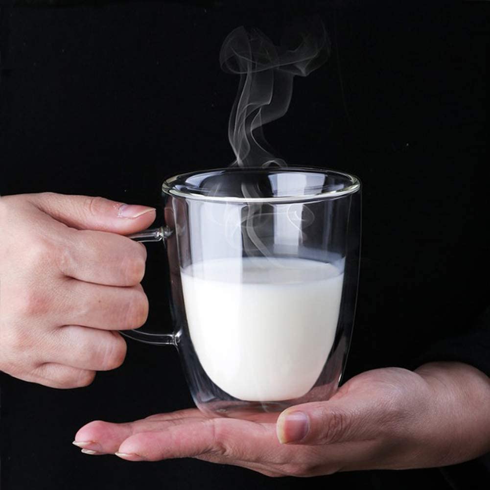 Ramkuwar Large Double Walled Glass Coffee Mug Set Clear Glass Mugs for Hot & Iced Coffee, Tea, Latte Cup – Pack of 1 (500ml) 2