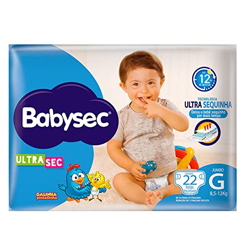 Fralda Babysec Galinha Pintadinha Ultrasec, G, 22 Unidades