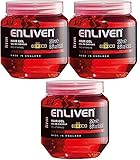 3 X ENLIVEN HAIR GEL WITH PRO VITAMIN B5 FOR WET FIRM MEDIUM HOLD 250ML RED.