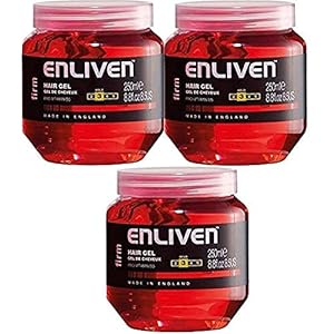 3 X ENLIVEN HAIR GEL WITH PRO VITAMIN B5 FOR WET FIRM MEDIUM HOLD 250ML RED.