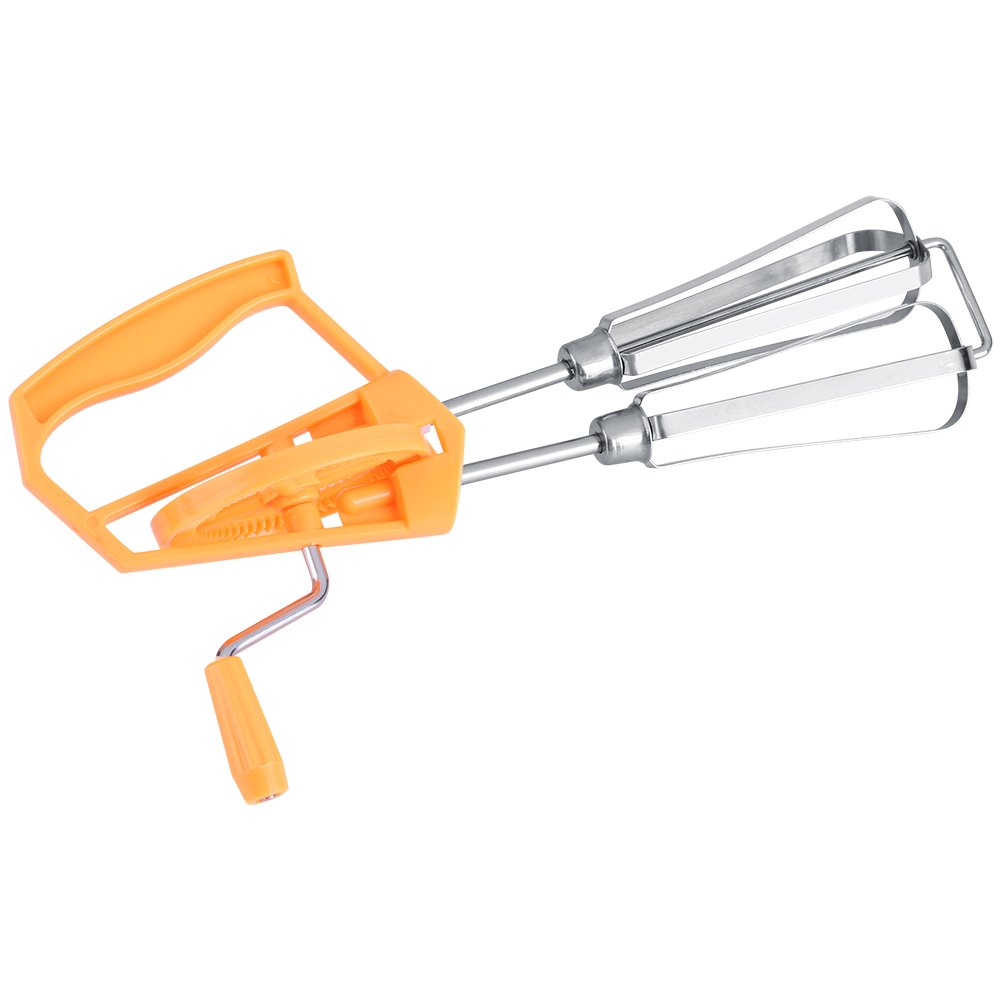 Egg Beater Mixer, Stainless Steel Egg Beater Mixer Twisting Handheld Food Mixer Kitchen Cooking Tool (2#)