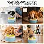 FOXMM Dog Lick Bowl Slow Feeder, Dog Enrichment Toy with Rolling Ball Bowl | 1Cup/8 FL OZ Non-Spill Licking Bowl for Dog,for Yogurt,Bone Broth & Wet Food Suitable for Puppy,Medium and Large Dog Lick Toy