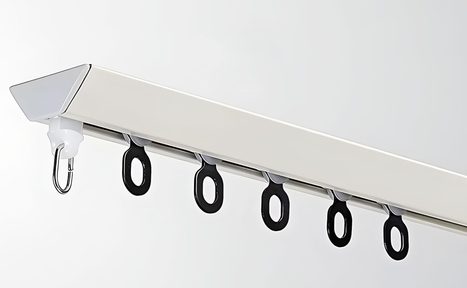 SRNSAEB Curtain Rods Ceiling Mount - 4ft 10ft 18ft 28ft 36ft 40ft Track System/Room Divider/Closet Curtain Rails System, Riel Cortina Adhesive Sliding