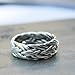 Oxford Diamond Co Men's Plain Braided Band .925 Sterling Silver Ring Size 10