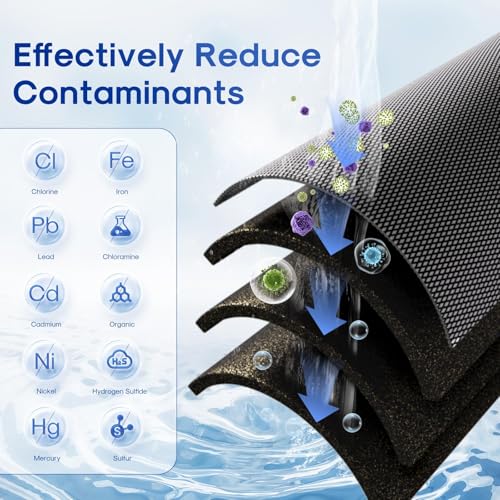 Image of ICEPURE 5 Micron 4.5 inch x 10 inch CTO10BB-KDF Whole House Water Filter Coconut Shell Activated Carbon and KDF Replacement Cartridge Heavy Metal Removal Filter, 1PACK