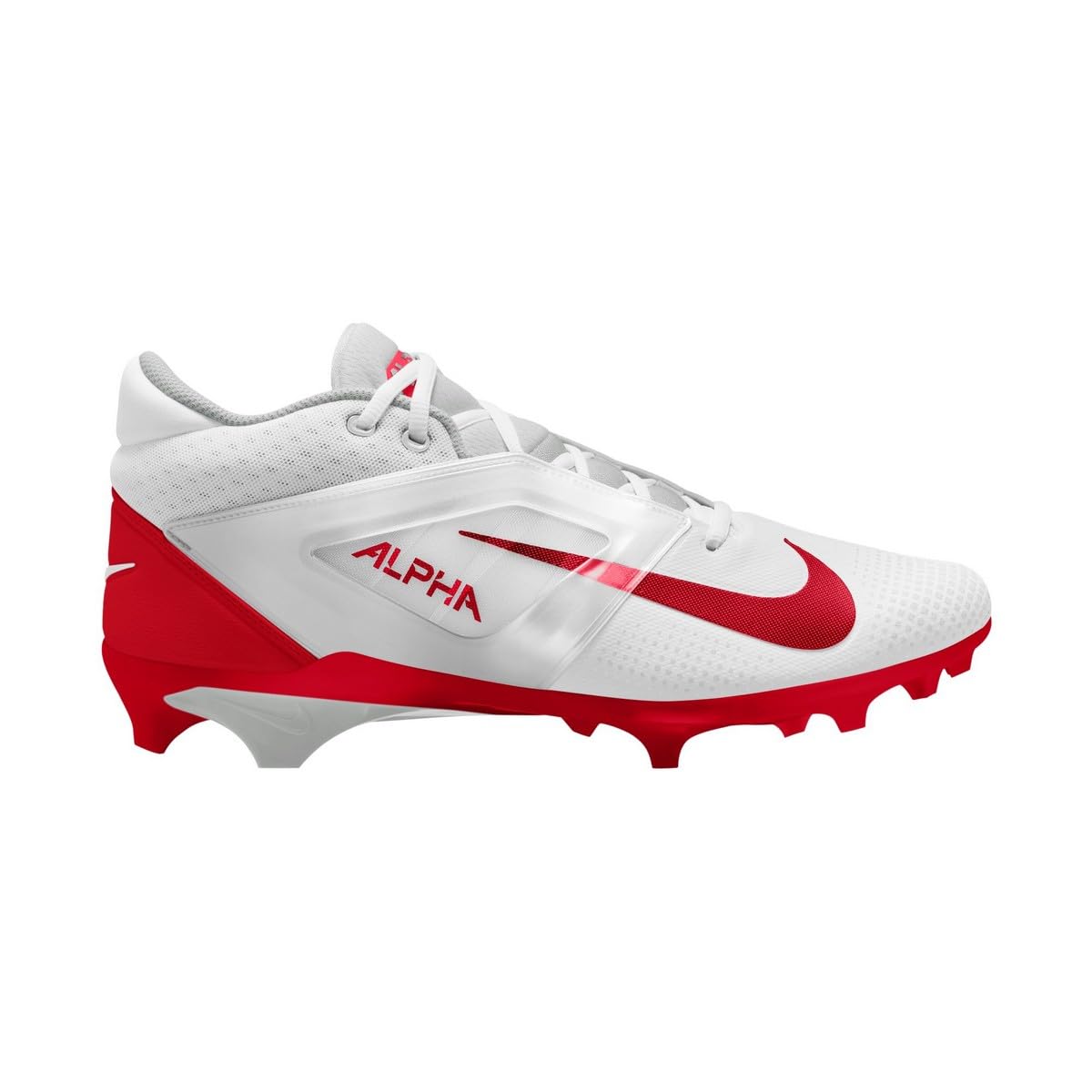 Nike Alpha Menace 4 Elite Football Cleats (FD7036-600, University Red/Team Red/Black/White)