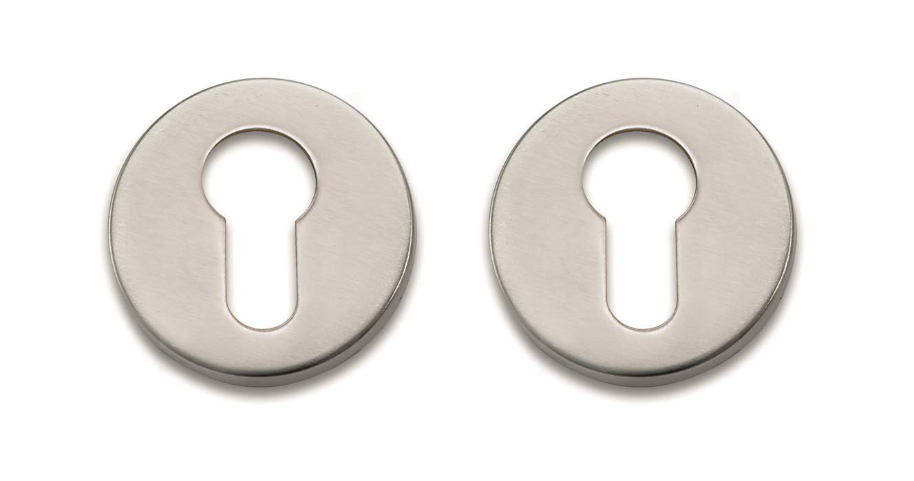 Bricard Stainlesssteel 668021 Tempo Design Rosettes For Entrance Doors, Stainless Steel, 1 Pair